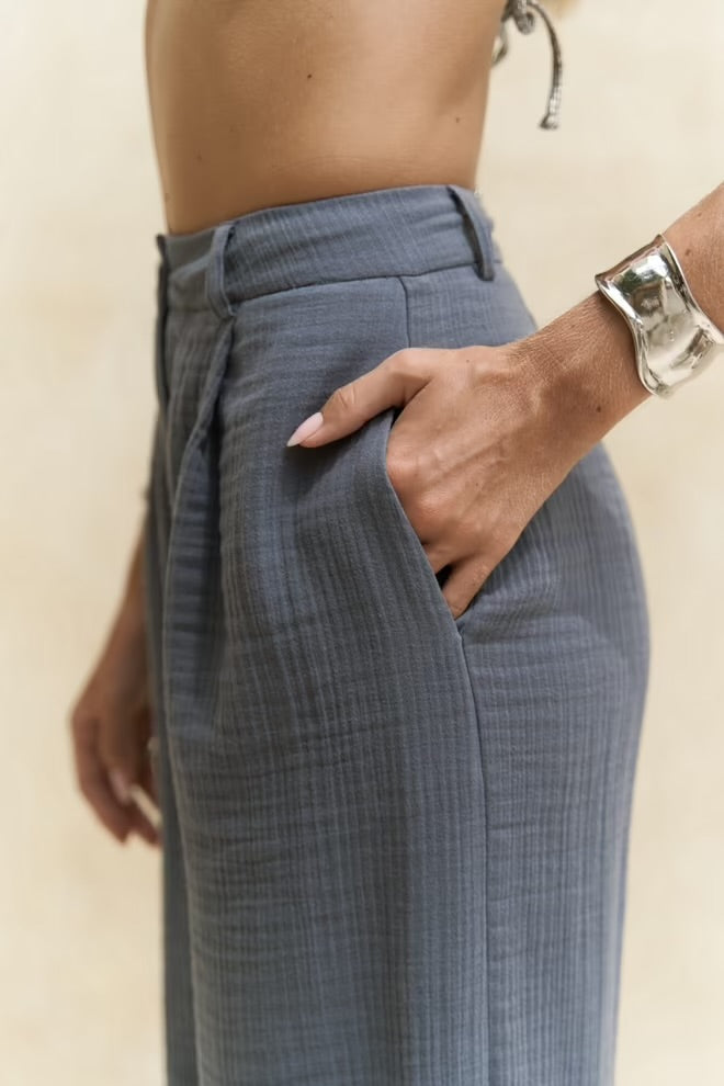 Joyo Zen Set – Wide Leg Suit in Anthracite Flow