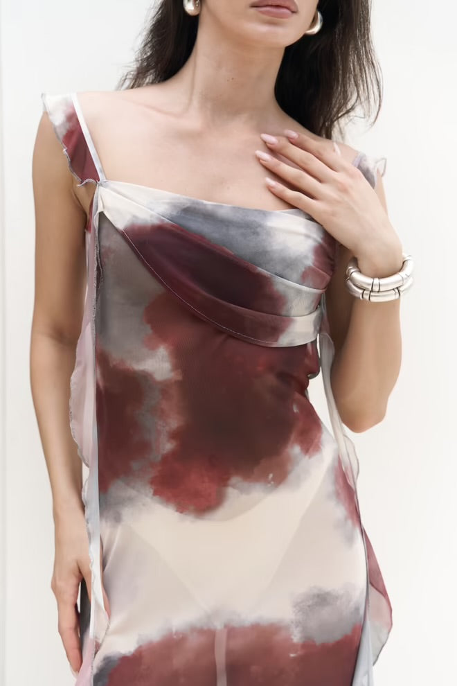 Magi Aurora – Watercolor Ruffle Dress