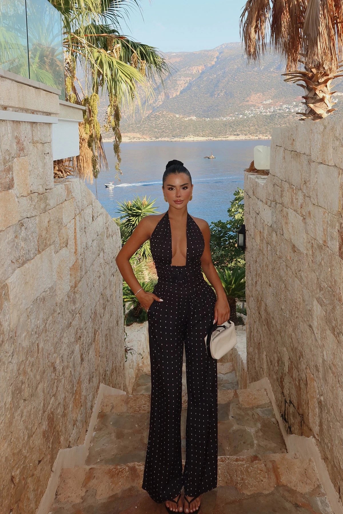 Noir Fleur – Dotted Rose Jumpsuit