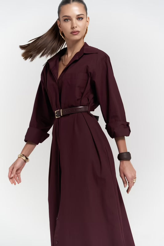 Belsay Élite – Trench Dress in Claret Authority