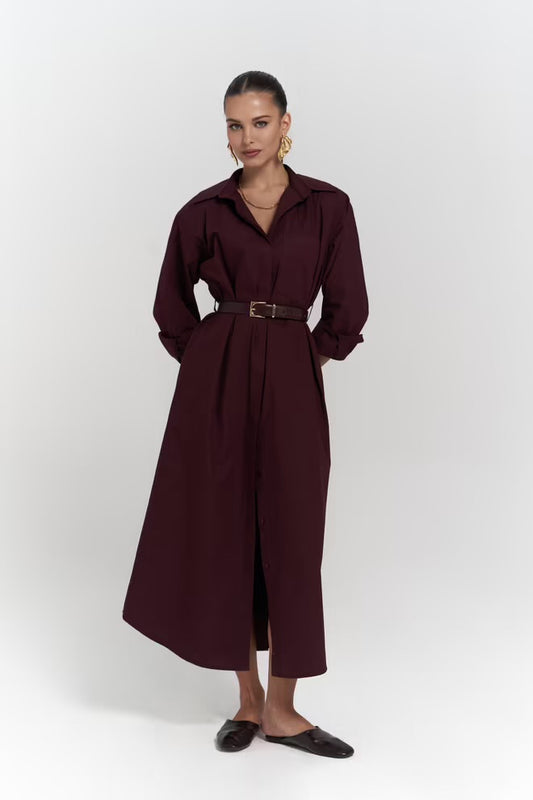 Belsay Élite – Trench Dress in Claret Authority