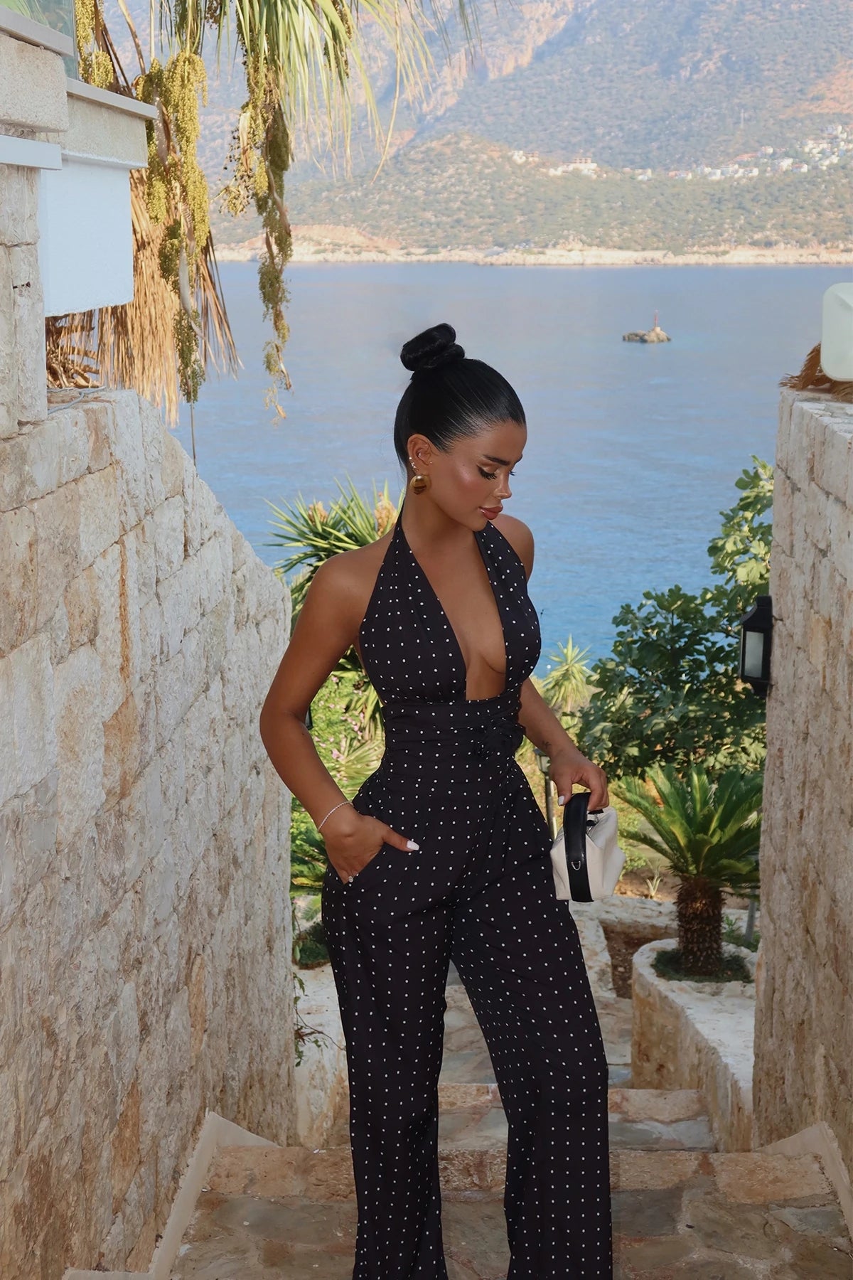 Noir Fleur – Dotted Rose Jumpsuit