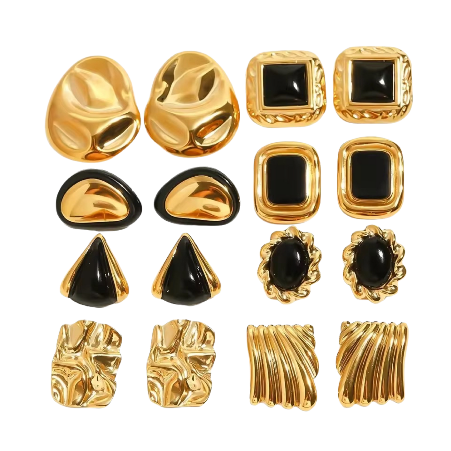 Golden Attitude – 8er Statement Ohrring Set
