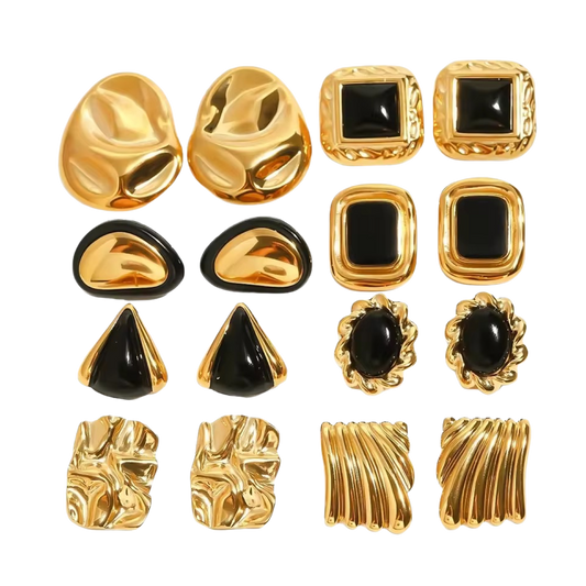 Golden Attitude – 8er Statement Ohrring Set