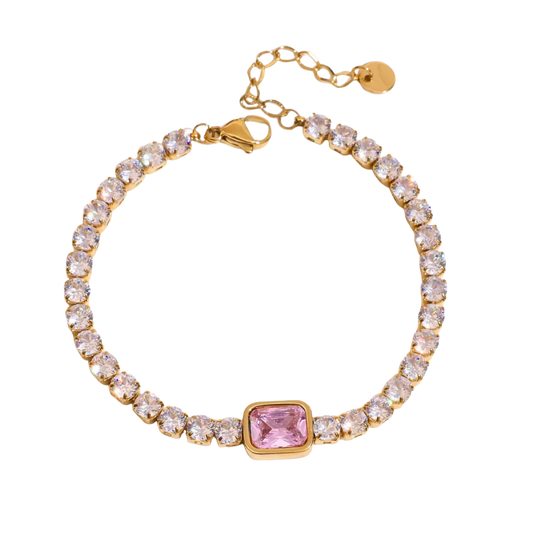 Lumière de Rosé – Tennisarmband mit Zirkonia-Fassung