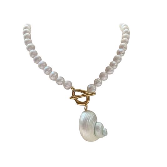 Coquille Blanche – Pearl Statement Necklace